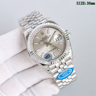 Clean Factory Rolex Datejust 2836 Silver Face Watch 36mm 